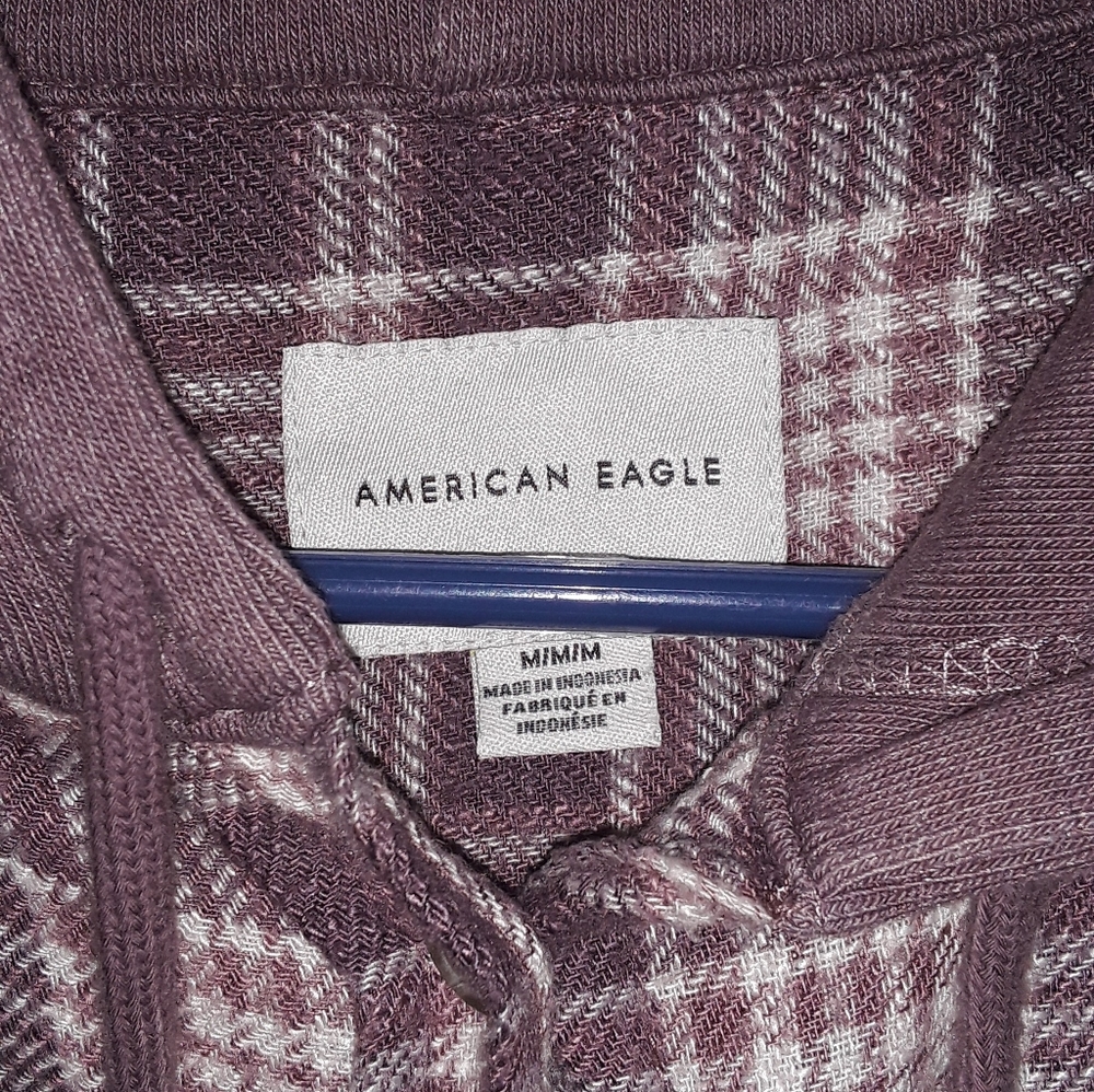 American Eagle Plaid Button Up Jacket